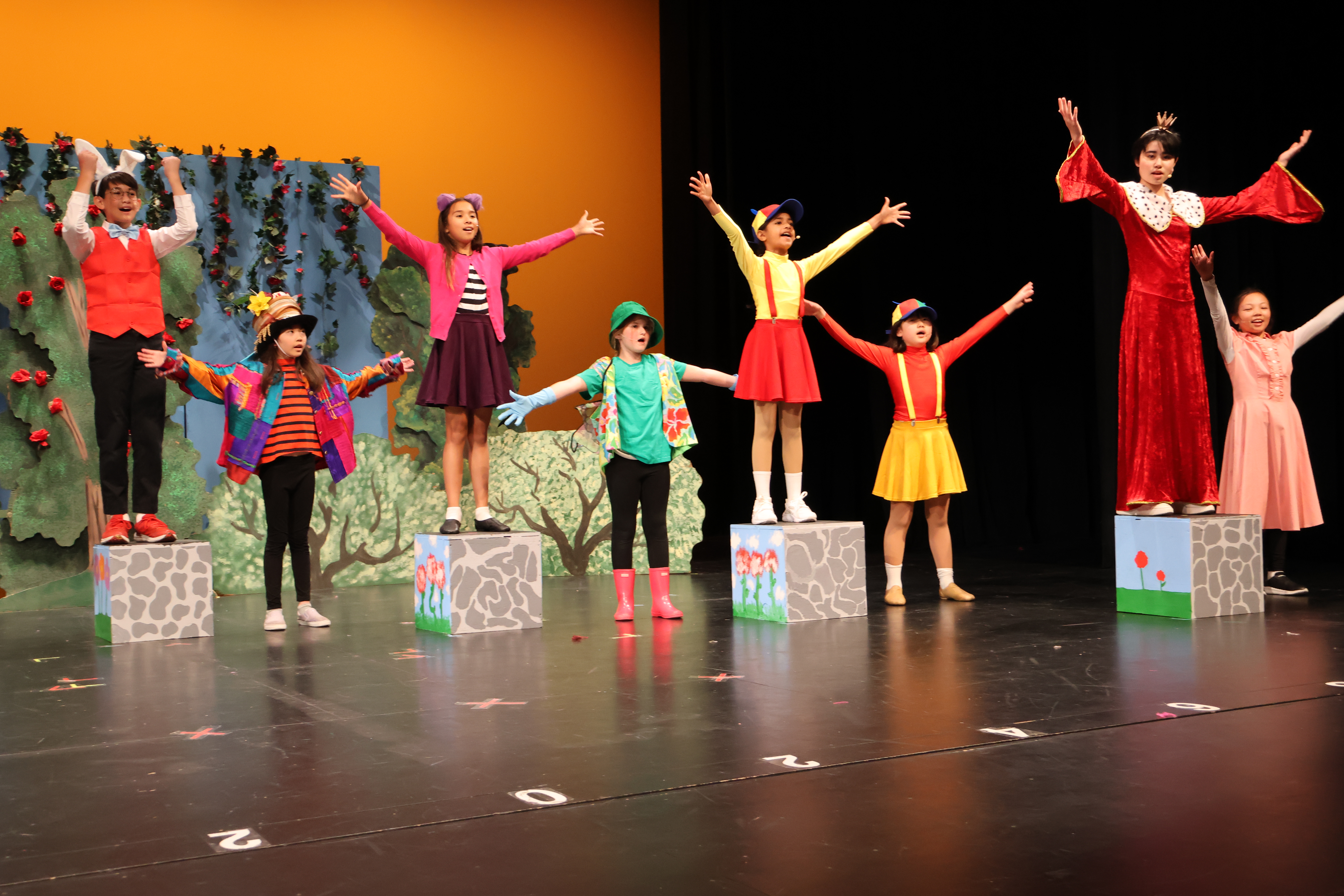 A group of students performing on stage - Summer Camp Dramatic Arts