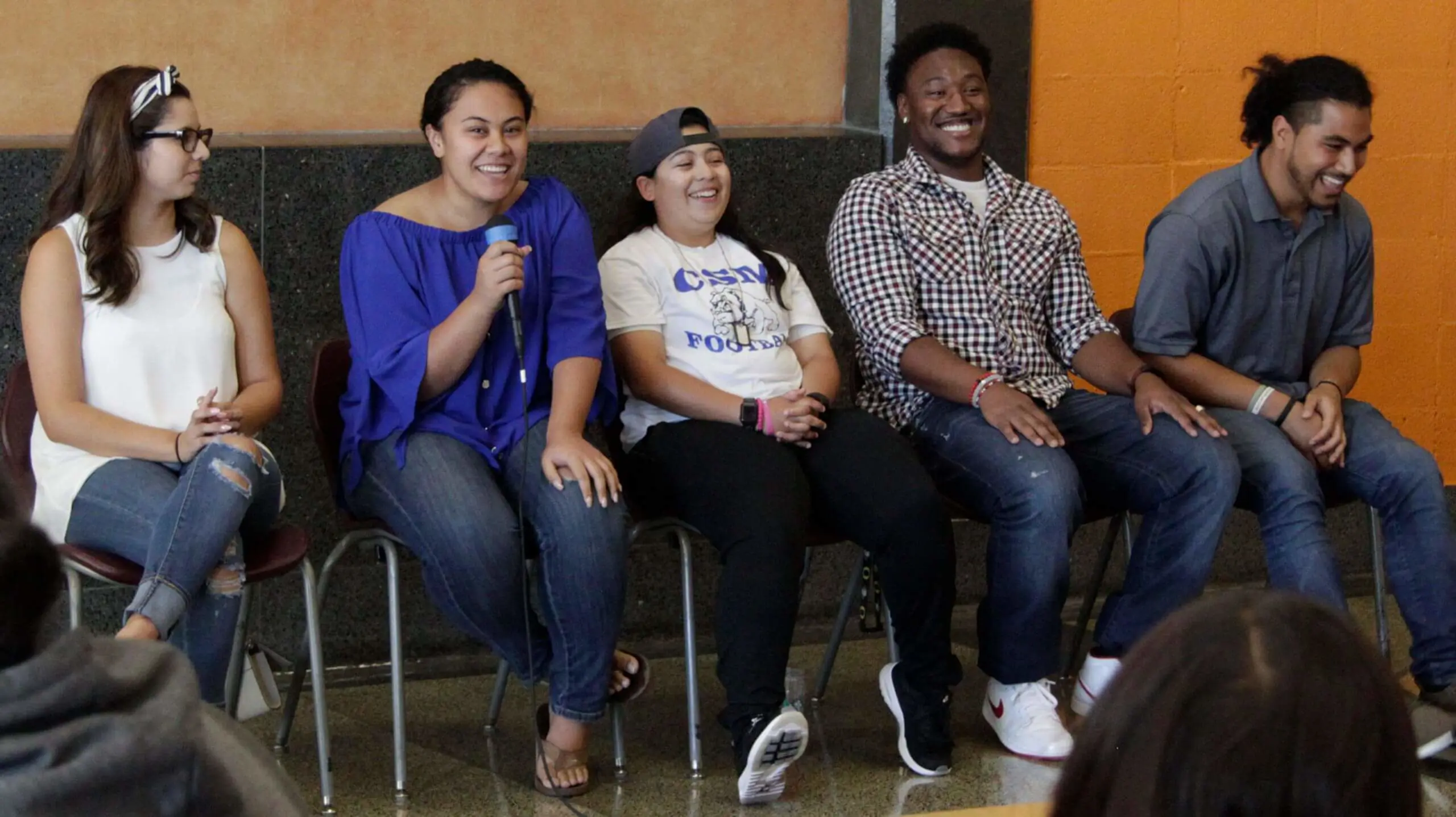 HCA students participating in a speaking panel.