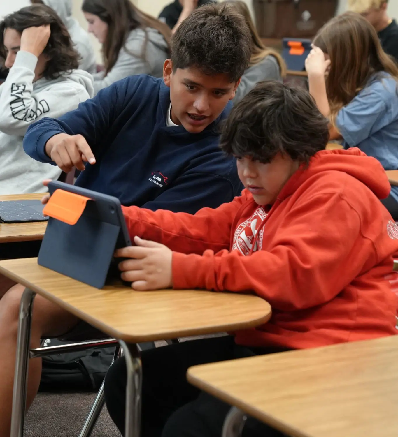 St Francis students using ipads.