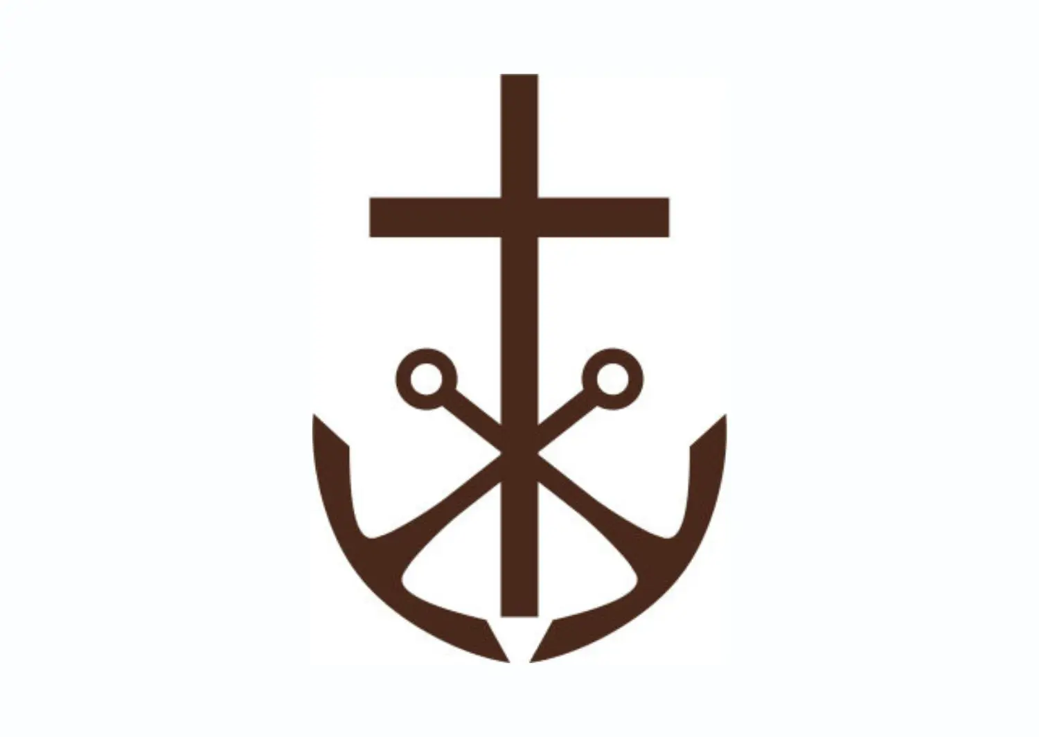 Cross and Anchor on a white background.