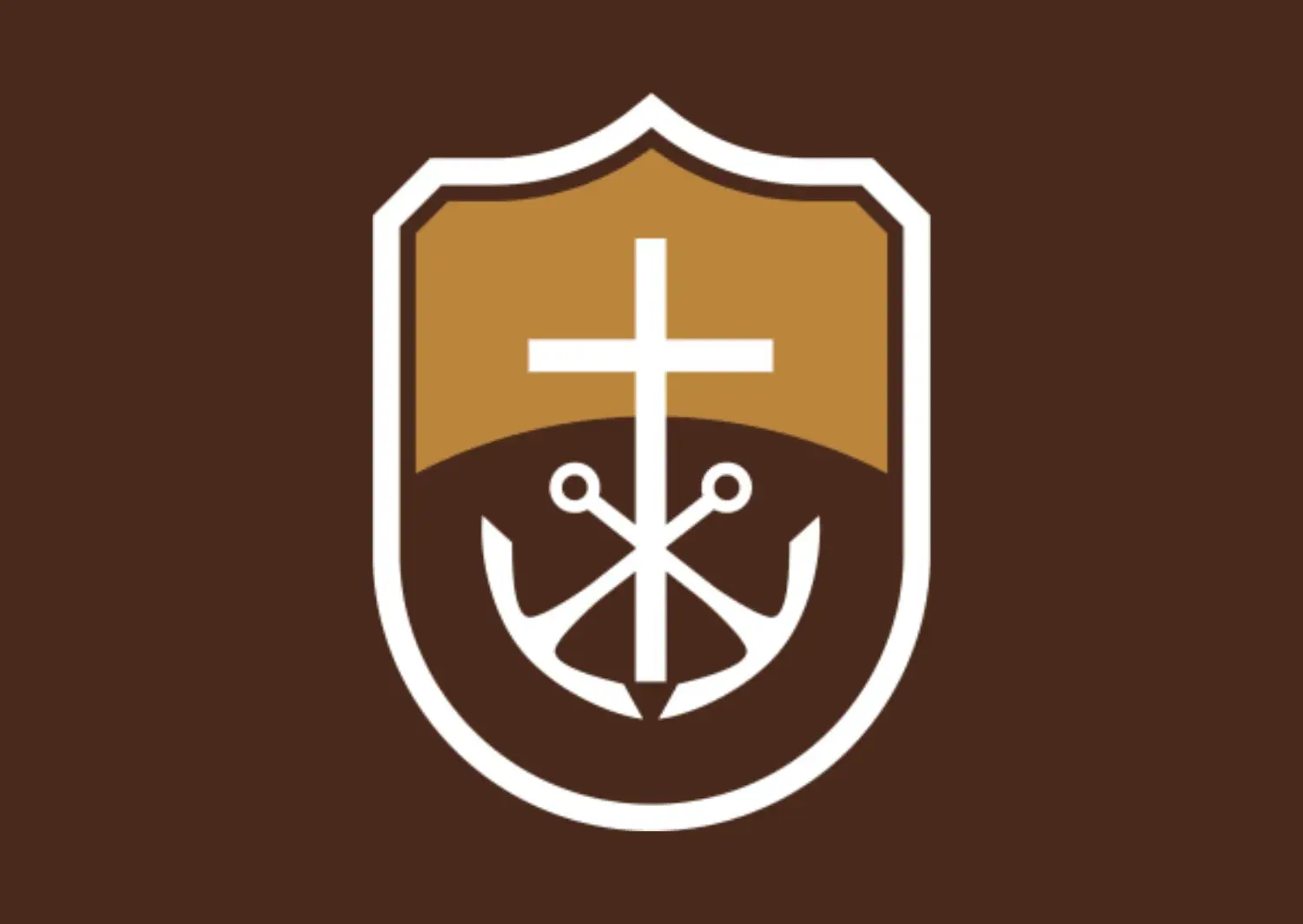 Saint Francis shield full color on a leather background.