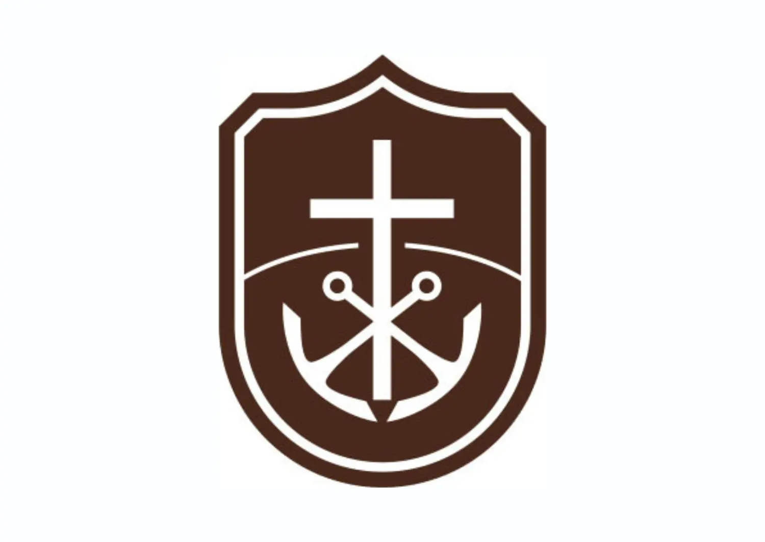 Saint Francis shield single color on a white background.