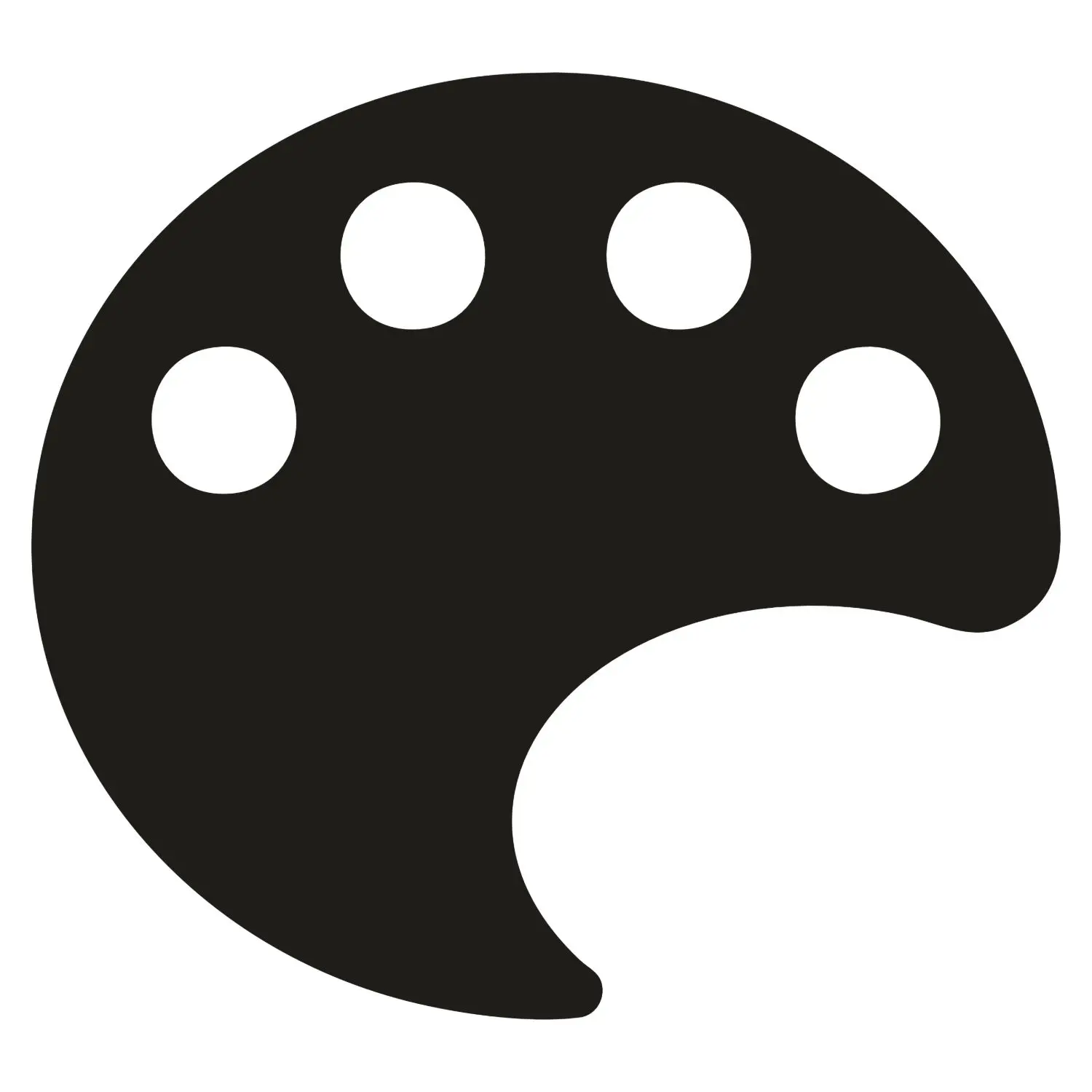 Icon of a painter's palette for color.