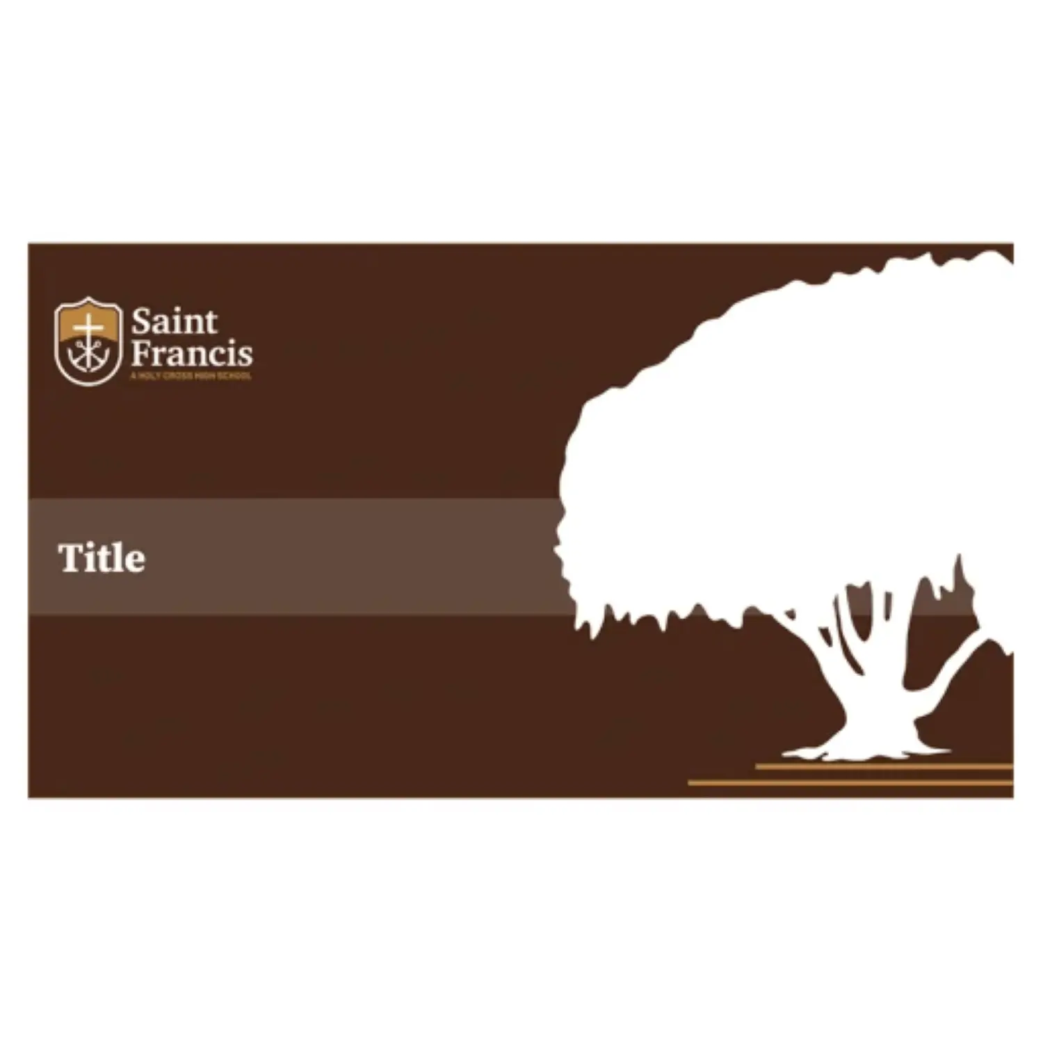 Powerpoint title page with logo and bay tree icon