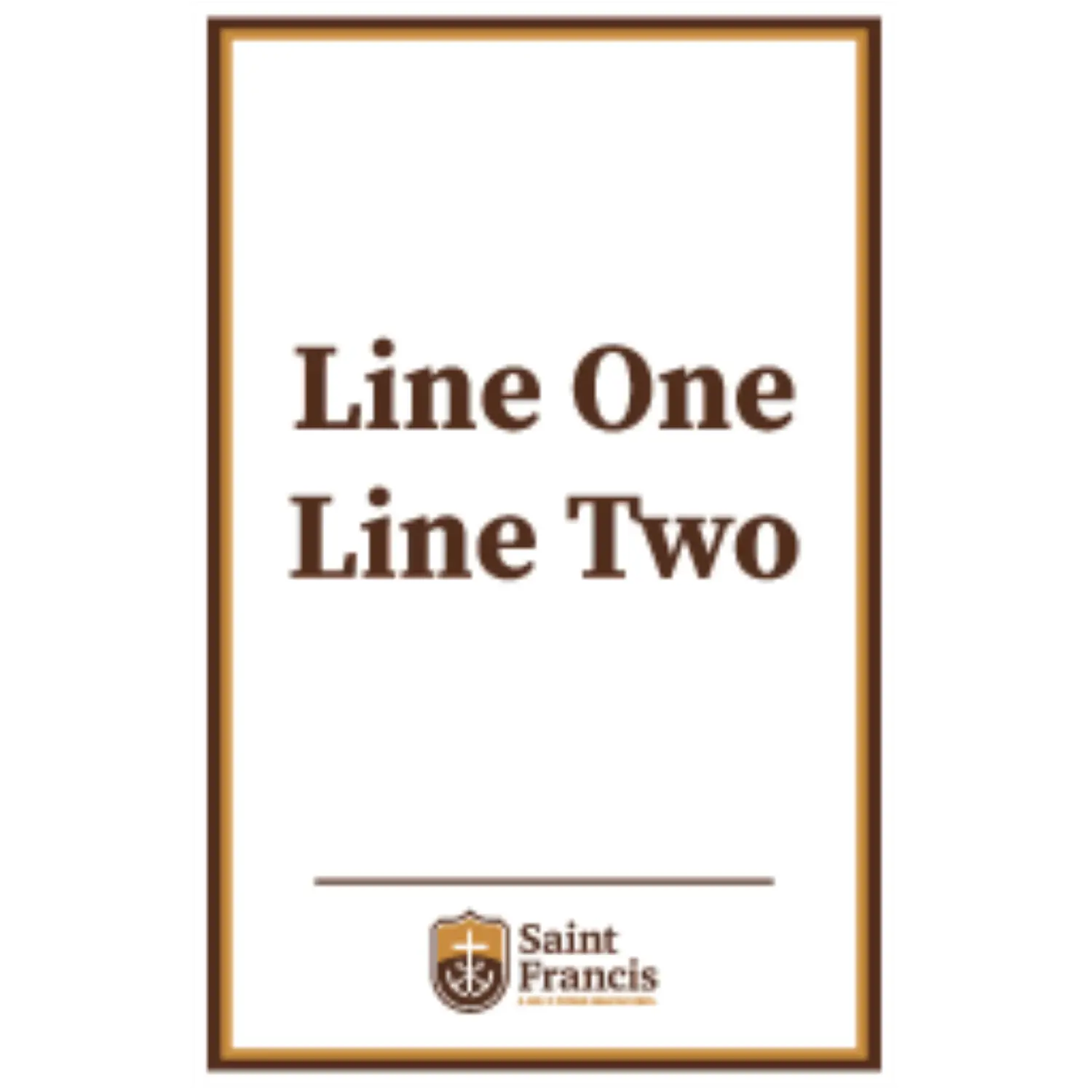 A stanchion template with logo at the bottom