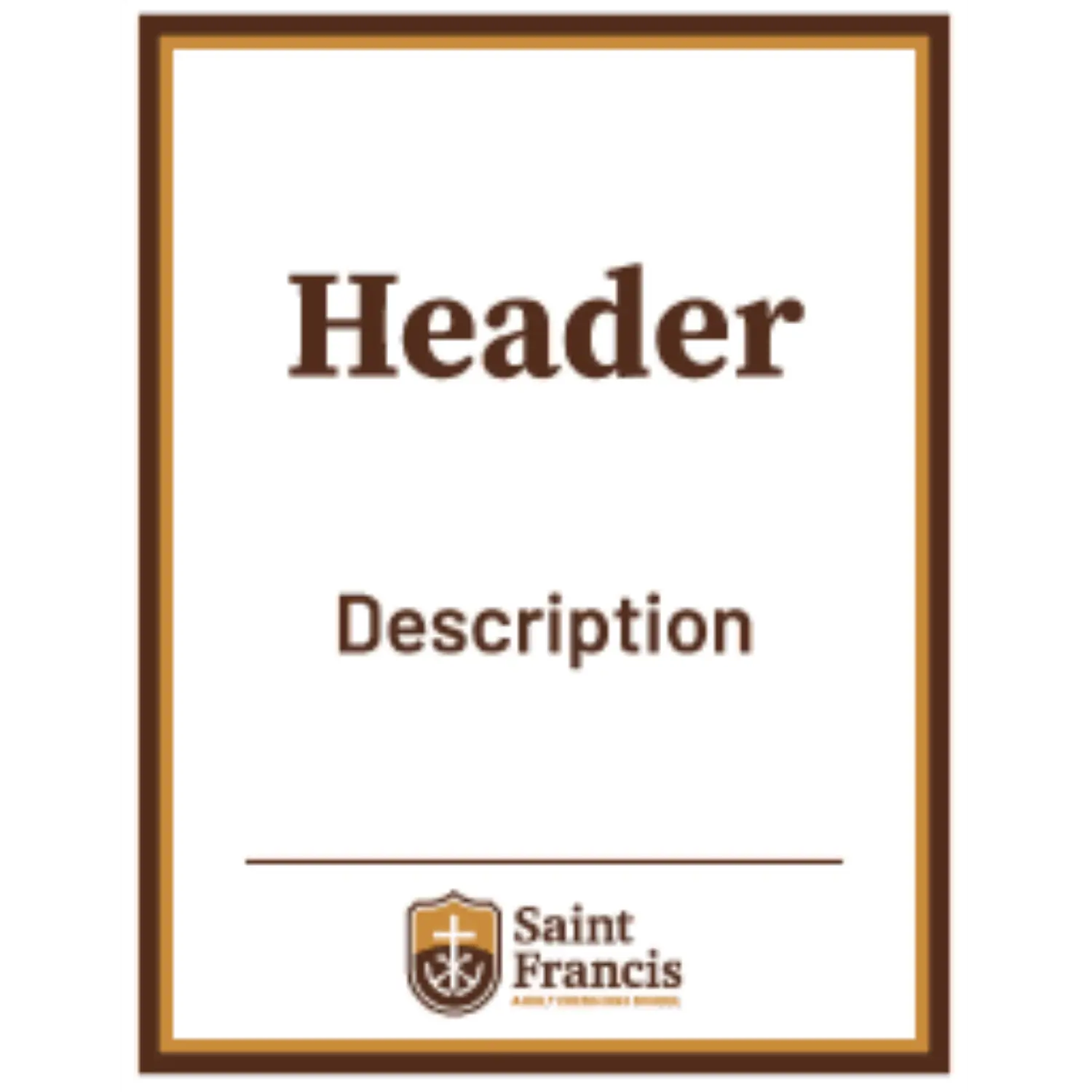 A stanchion template with logo at the bottom