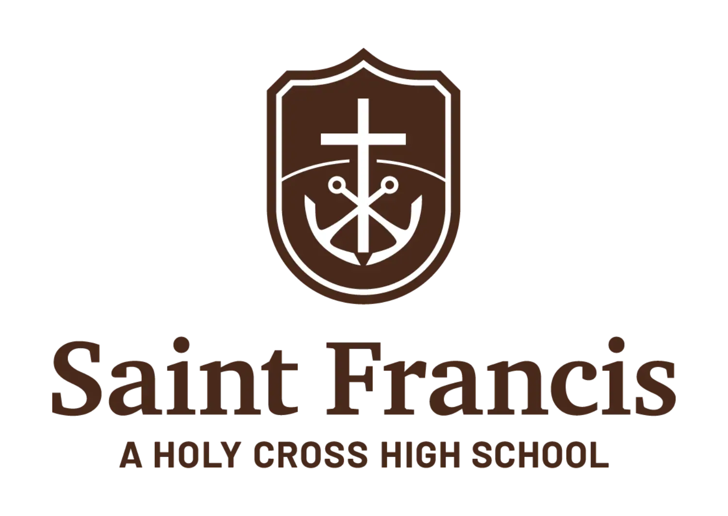 Saint Francis one-color stacked logo on white background.