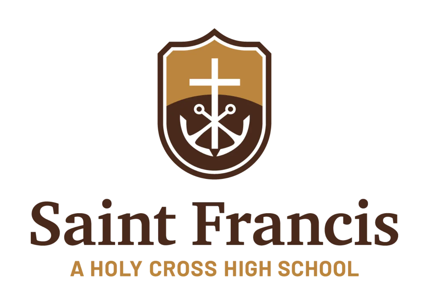 Saint Francis primary stacked logo on white background.