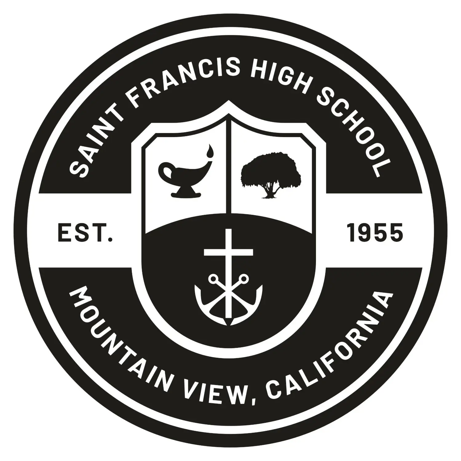 Icon of school seal in a single color.