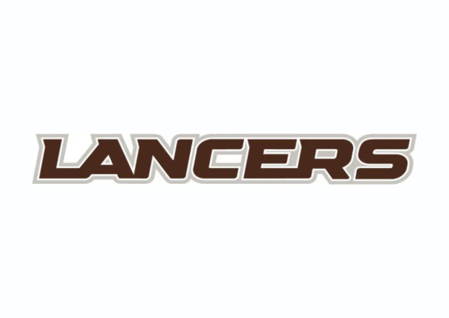 Lancers wordmark with ash and leather on a white background.