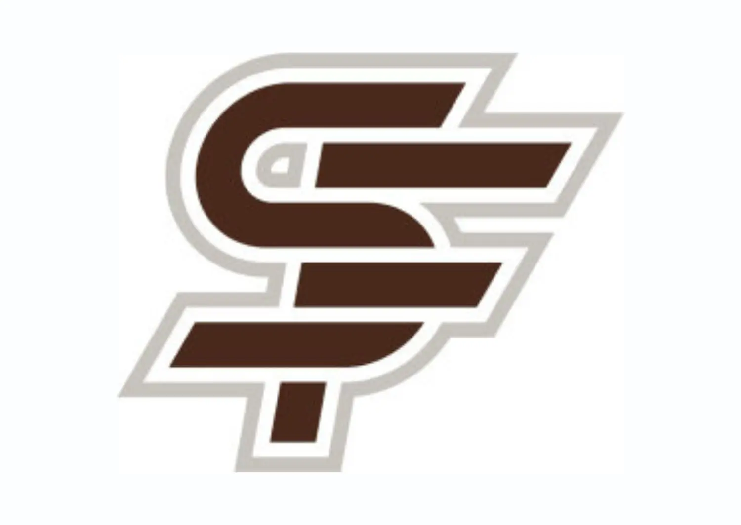 Spirit logo 2 with ash and leather on a white background.