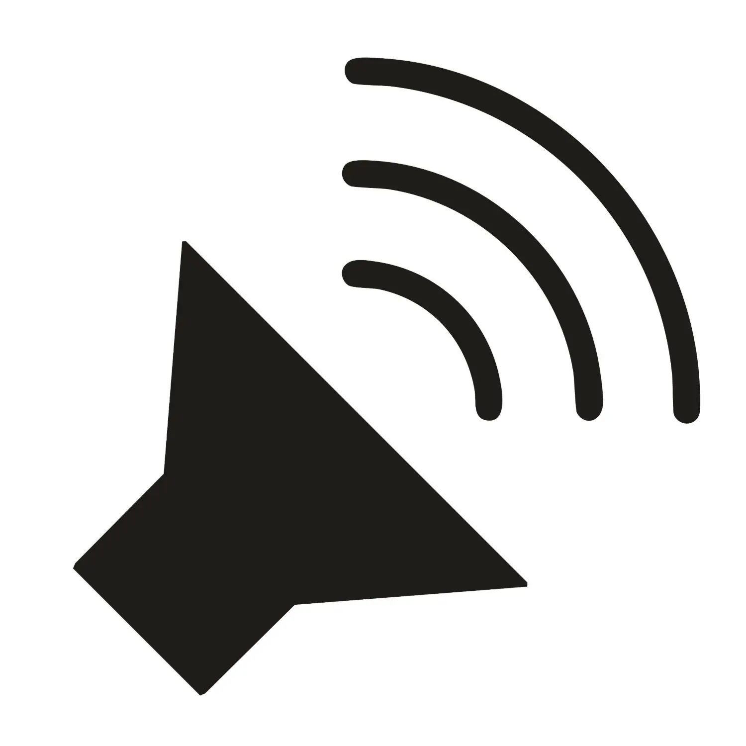Icon of loudspeaker and sound waves representing voice.